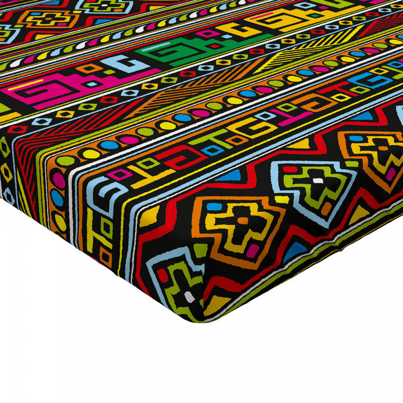 Microfiber Geometric Fitted Sheet, Full Fitted Sheet