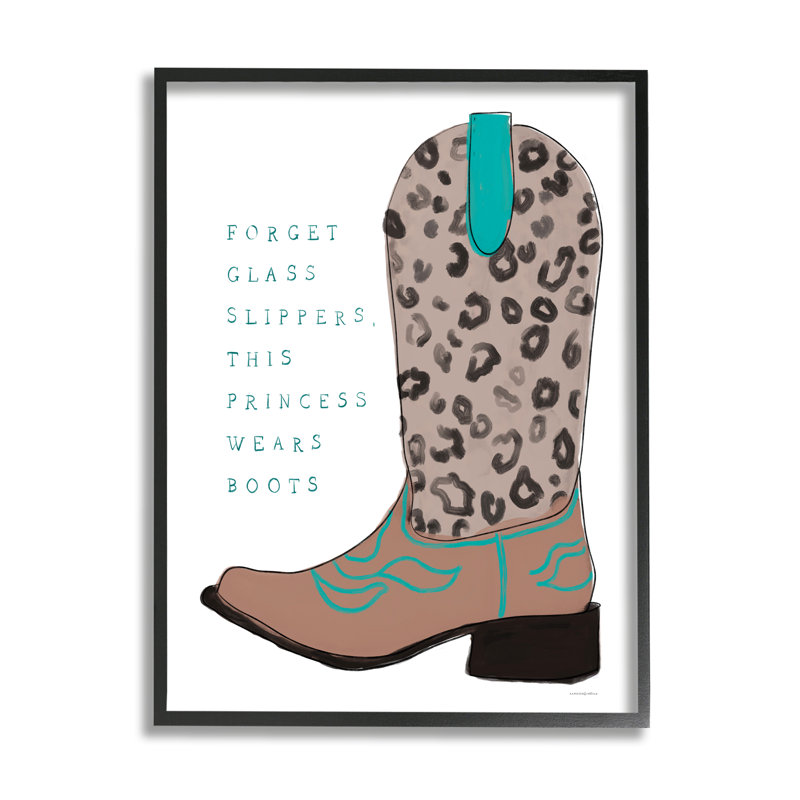 Cette princesse porte des bottes de cow-boy par Kamdon Kreations - cadre flottant, impression sur bois