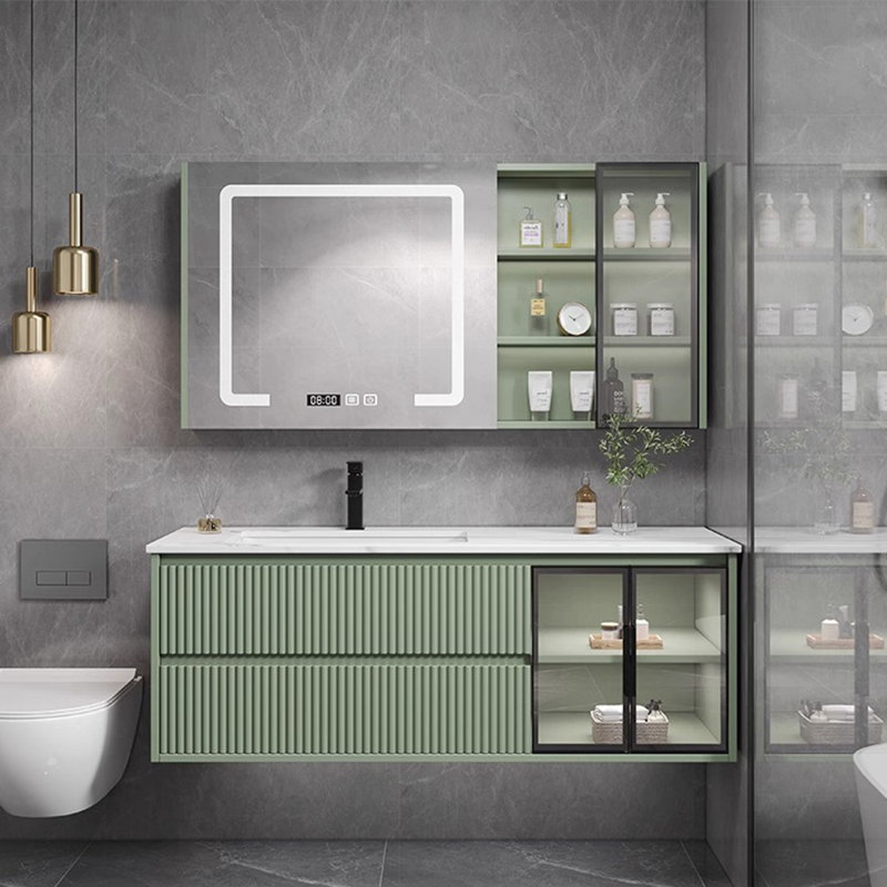 Armoire de salle de bain simple et multifonctionnelle, Vert