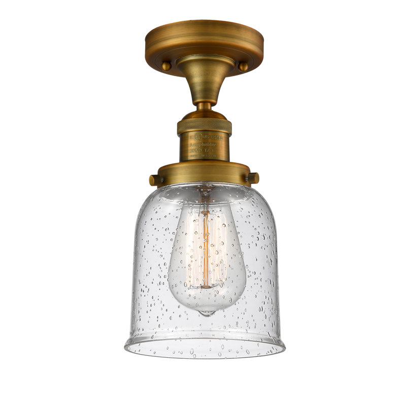 Norberto Glass Semi Flush Mount, Brushed Brass