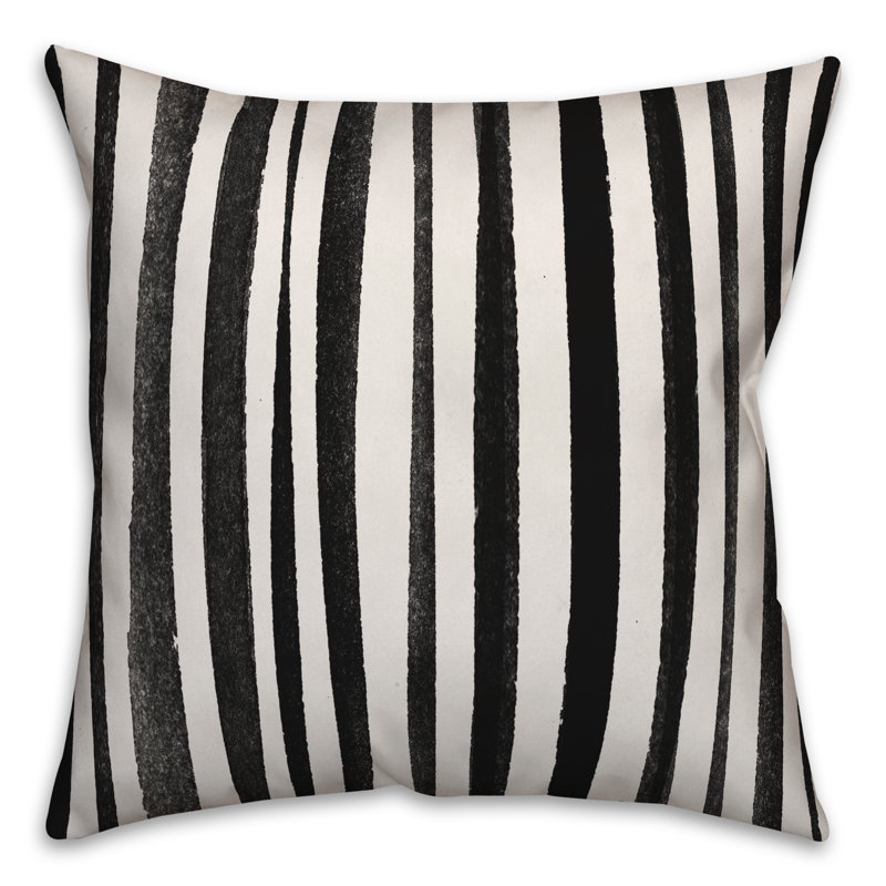  Coussin Zebra, Noir, 18 po x 18 po
