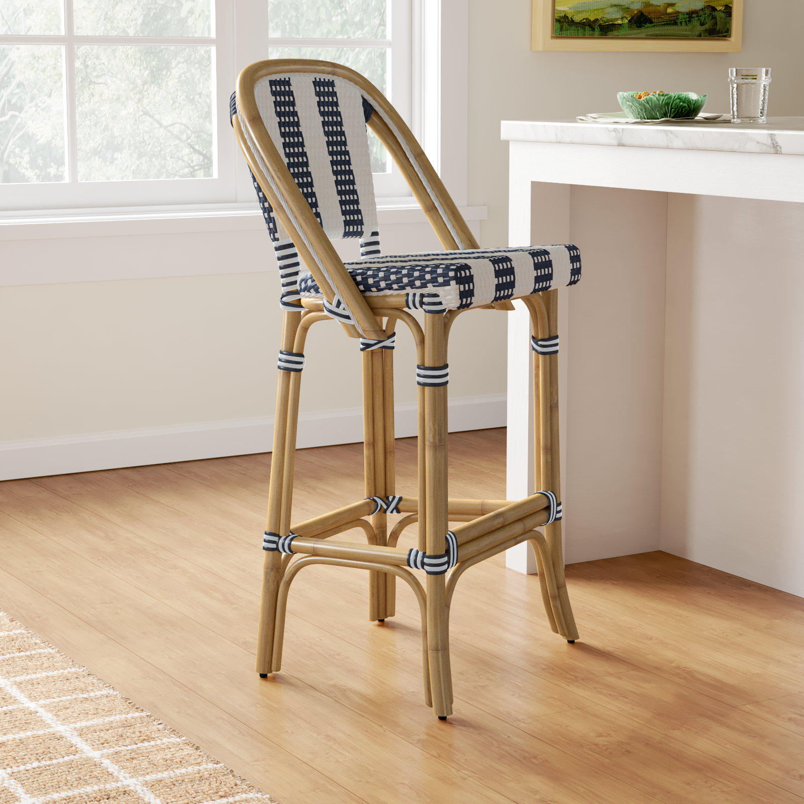 Euporie 28" Bar Stool, Blue