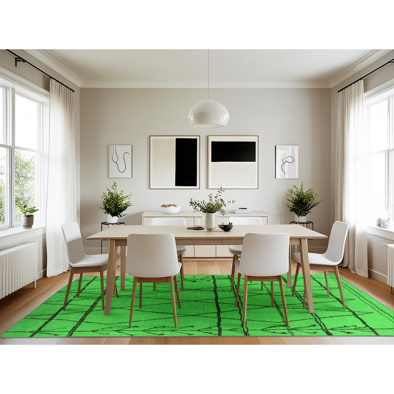 Tapis verts Mid-Century 1243, Rectangle 7 pi x 10 pi