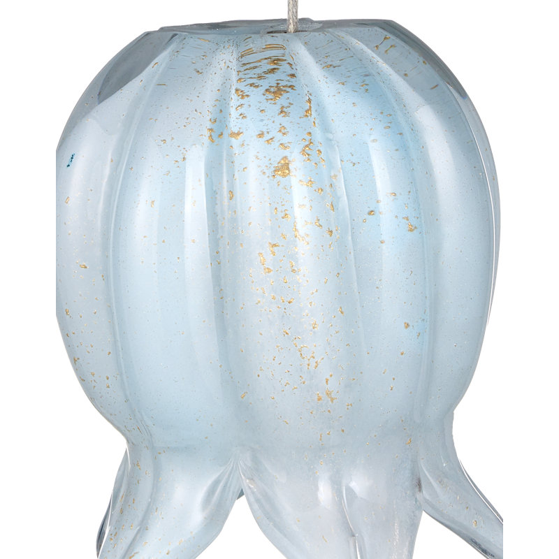Luminaire suspendu linéaire à 15 lumières Polpo, Bleu, 2250 lumens, H 13 po x l 48 po x P 12 po