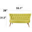 Canapé moderne 2 places, vert arachide, 55,1 po x 31,5 po x 27,9 po | Structure en bois massif, tissu 100% polyester, 32 mousses en mousse pour plus de confort, pieds en bois élégants et faciles à nettoyer | Parfait pour le salon, l'hôtel ou un décor rustique-1613904215