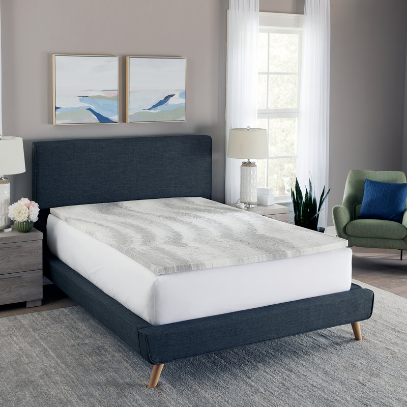 1.5" Charcoal Swirl Memory Foam Mattress Topper, King