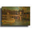 «The Argenteuil Bridge» par Claude Monet, art mural en métal doré, 16 po x 12 po-1932323246