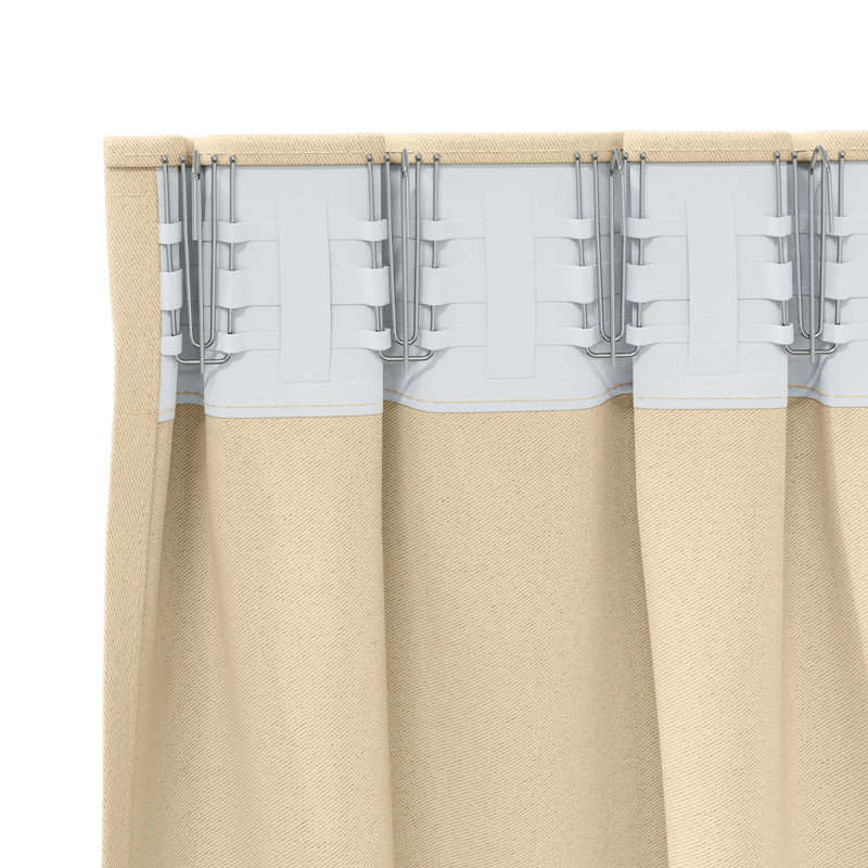 Curtains With Curtains 2 Pcs Polyester, Cream, 140cm Width x 245cm Drop