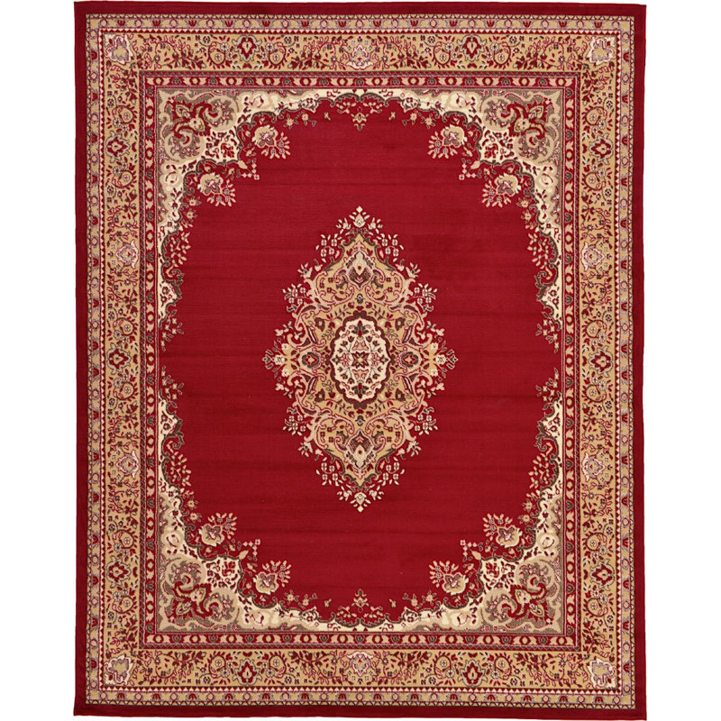 Tapis oriental rouge Anahita, Rectangle 9 pi 10 po x 13 pi