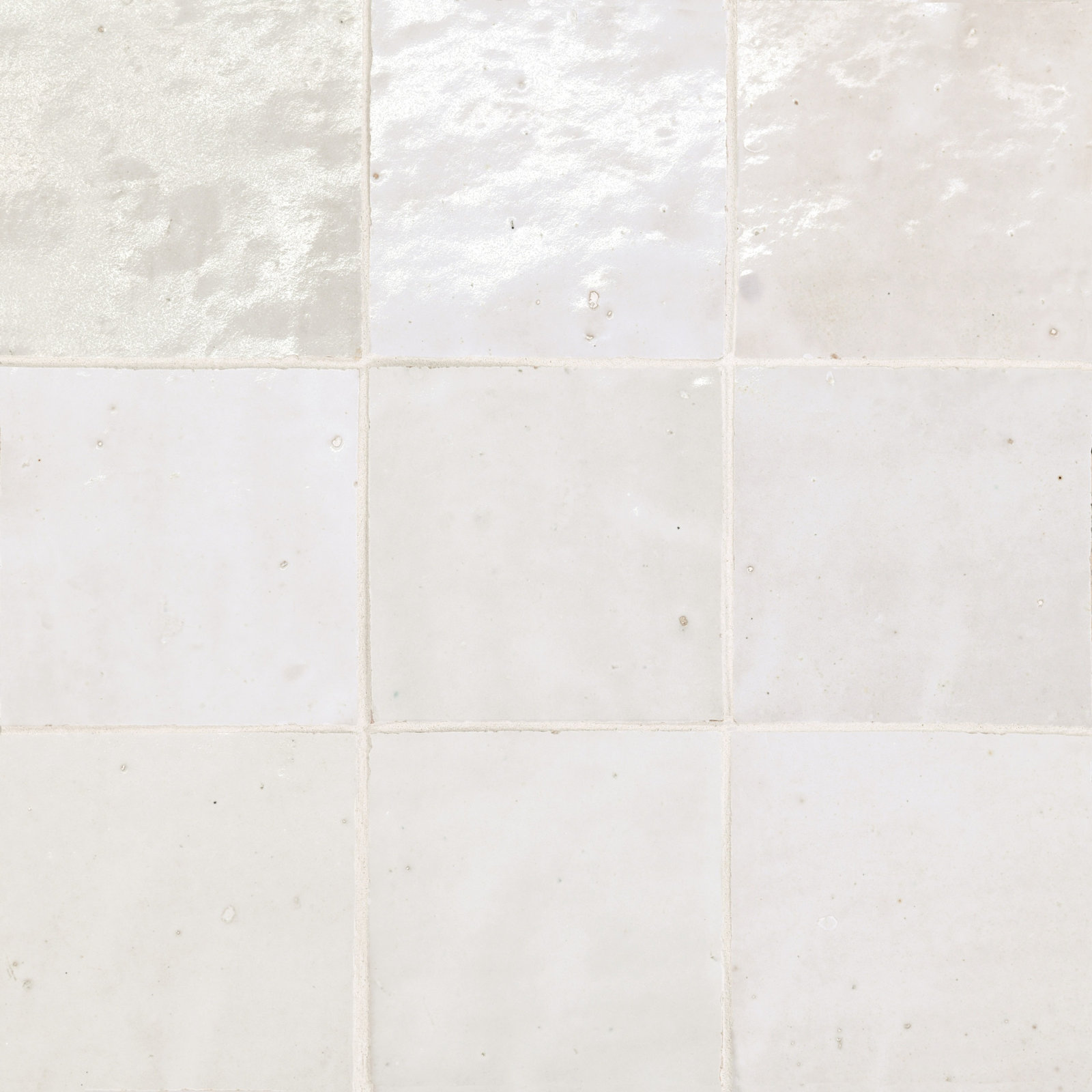 Zagora 4" x 4" Zellige Tile, Blanc