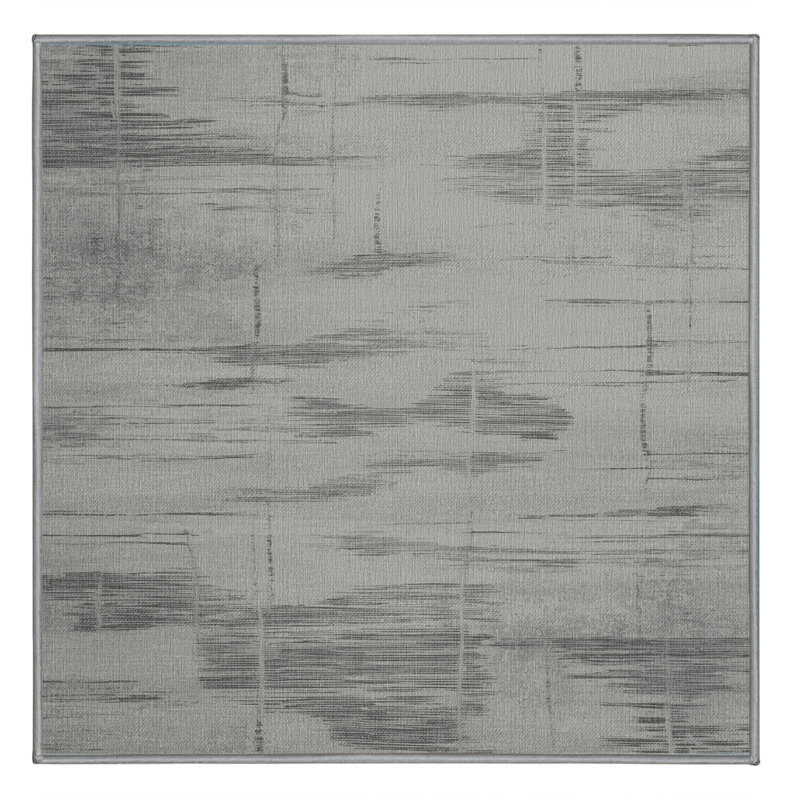Machine Washable Abstract Gray Area Rug, Square 8'