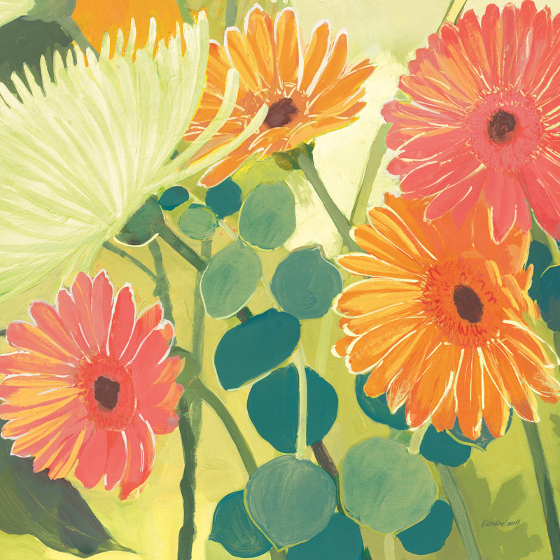 Tangerine Garden I Crop by Kathrine Lovell - Wrapped Canvas Painting, 30cm H x 46cm W x 3.8cm D
