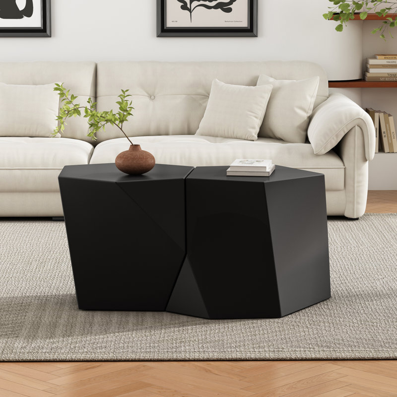 Modern Geometric Mgo Coffee Table Set - Durable And Stylish