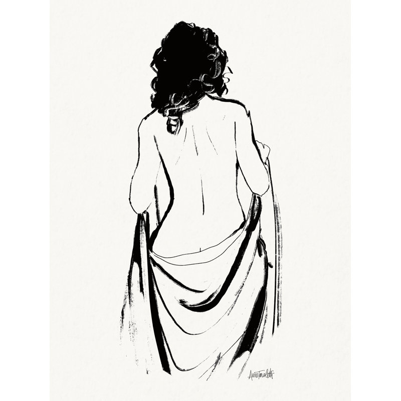 Nus esquissés III sur toile, H 24 po x l 18 po
