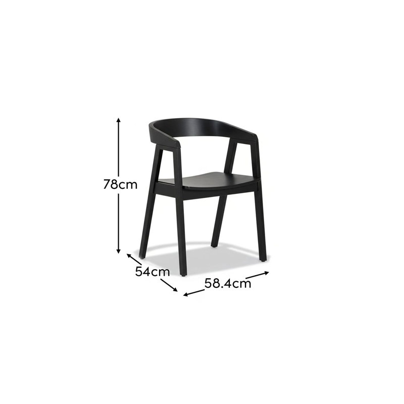 Culebra Dining Chair, Black Oak