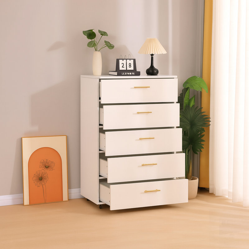 5-Drawer Dresser With Handles – Modern And Spacious Storage Cabinet For Organized Living
