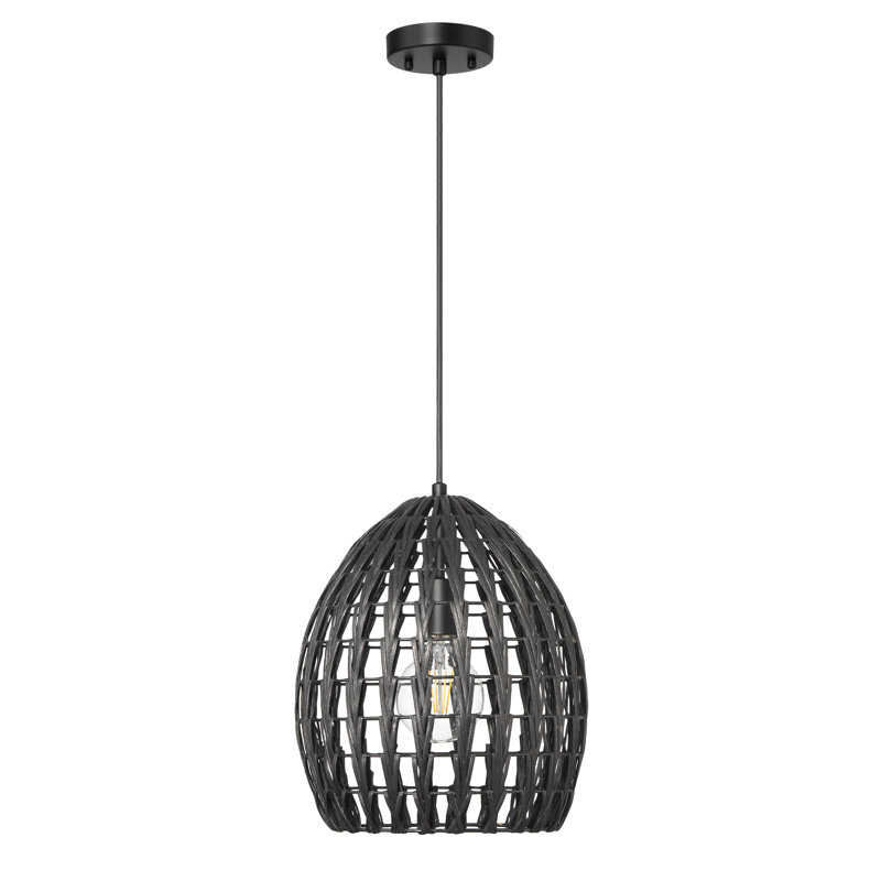 Luminaire suspendu géométrique 1 lumière Lutjens, Noir, noir, noir, noir