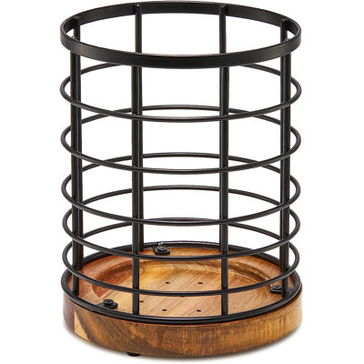 Metal Round Utensil Crock