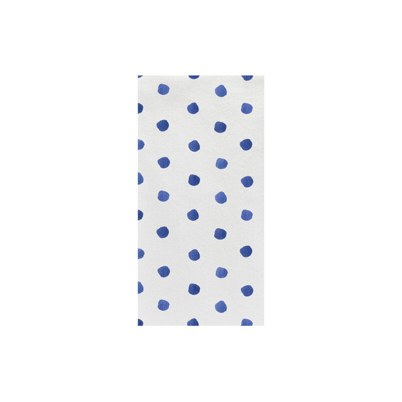 Papersoft Paper Polka Dots Square Napkin, 7.75" Square, Blue