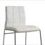 Ensemble de 2 chaises de comptoir rembourrées en similicuir blanc et chrome