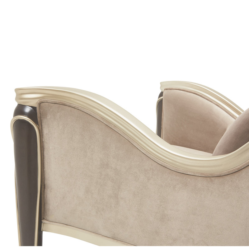 Villa Cherie 31'' Wide Armchair, Porcini Velvet