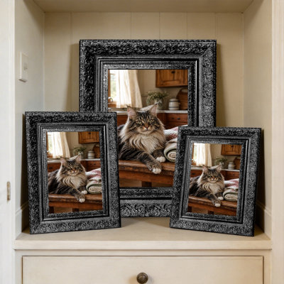 Black 3 PCS Home Accent Picture Frame for 11" x 14" Photos and Anniversary Photo Display