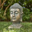 Statue de jardin en forme de tête de bouddha en bronze 16 po H MGO