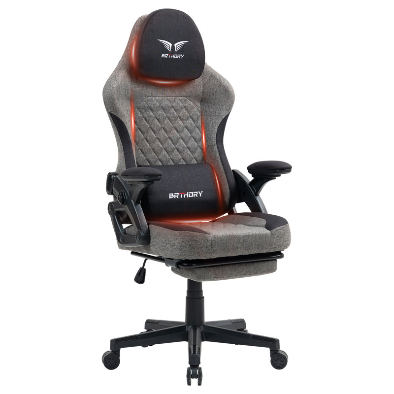 Metro Lane Adjustable Swiveling PC & Racing Game Chair, Black Grey