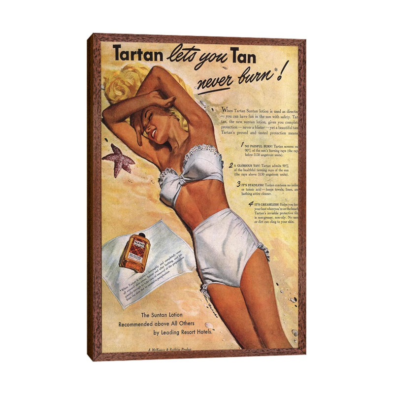1940s Tartan Sunscreen Magazine Advert by The Advertising Archives - Gallery-Wrapped Canvas Giclée on Canvas