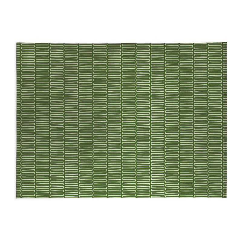 Tapis de cuisine Block Maze, Rectangulaire 2 pi x 3 pi, Vert olive