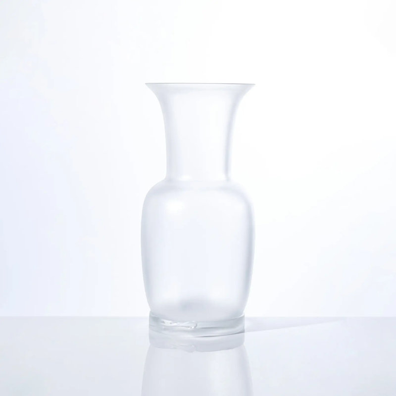 Venini Opalino Vase, Acquamarine, 11.81" H x 5.51" W x 5.51" D