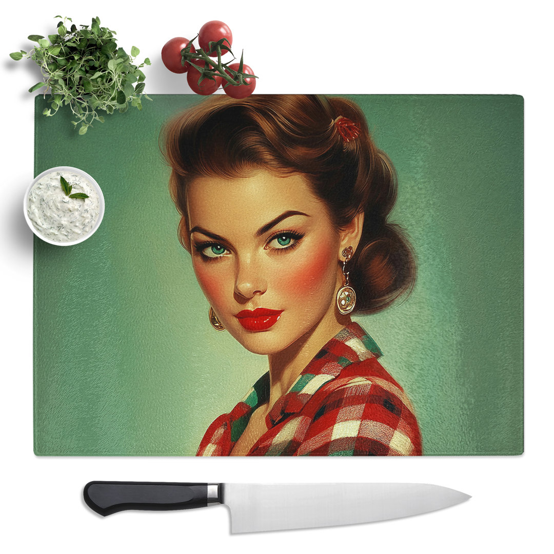 Woman of the 1950s Vol.1  Glass Chopping Board