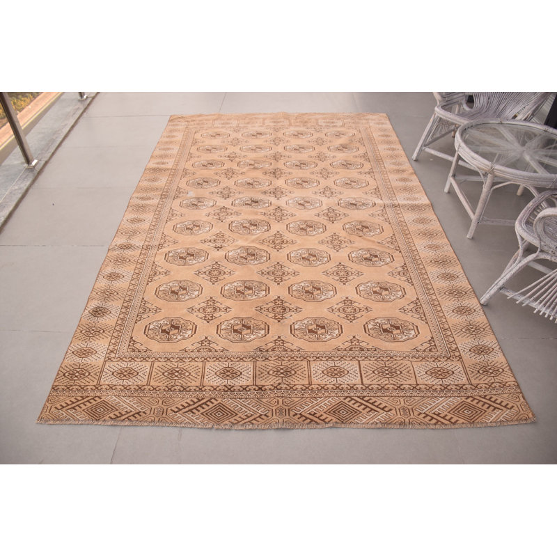 Authentique tapis turc Oushak parfait pour les espaces de salon spacieux avec une esthétique bohémienne
