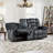 Modern Soft Microfiber Manual Reclining Loveseat Sofa With Center Console & Cup Holders (Set Of 2)-1199416303