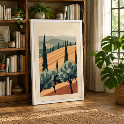 Tuscan Hillside Vintage - Wrapped Canvas