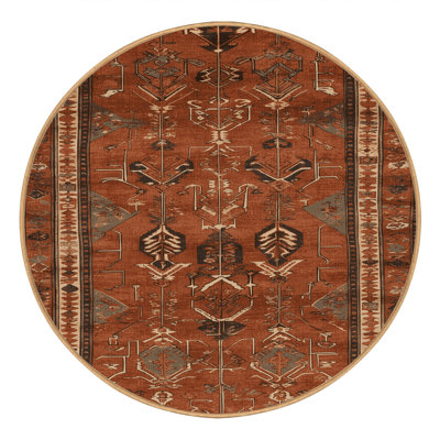 Machine Washable Turkish Brown Area Rug