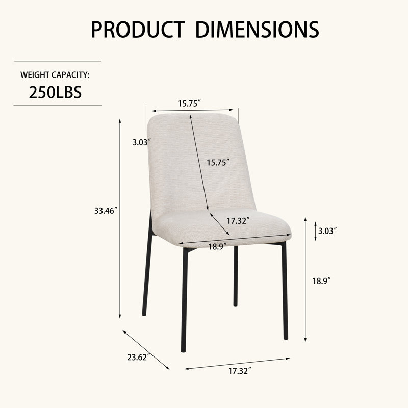 Chaise d'appoint en métal avec coussin Matteson, Beige