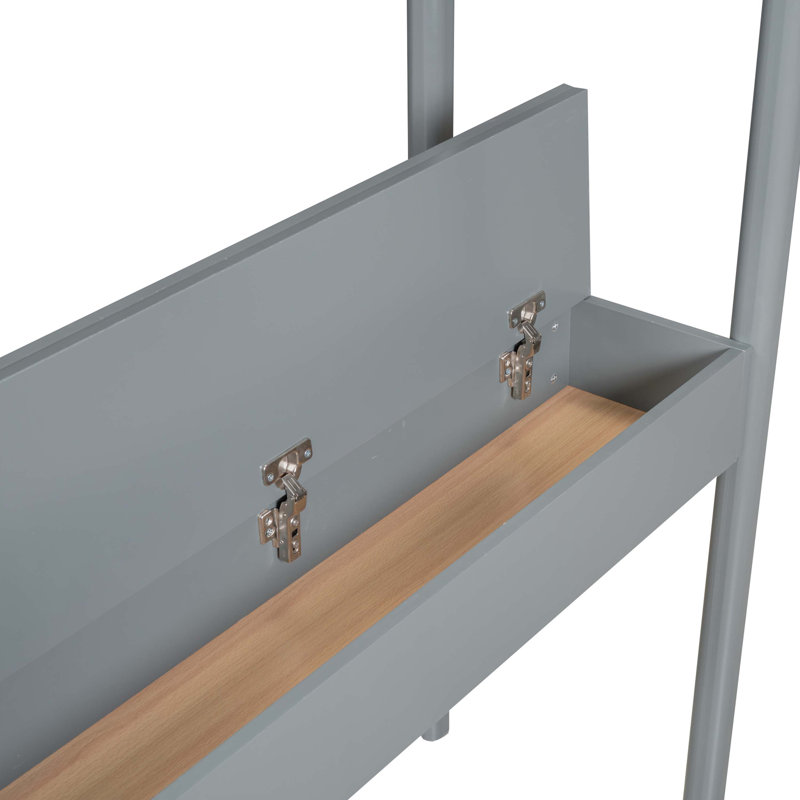 Lit mezzanine Teddy, Lit simple, Gris