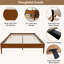 Structure de lit plateforme en bois de bambou sec de 15 pouces de hauteur, avec support en lattes de bois, style moderne et minimaliste, aucun sommier requis, assemblage facile-868214339-868214336