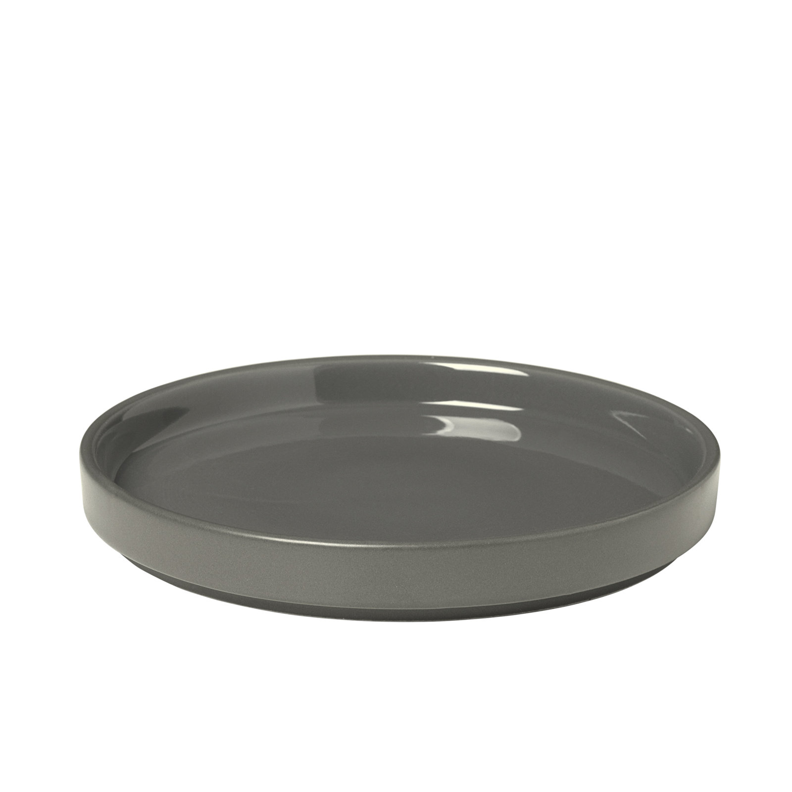 PILAR Stoneware 5.51" Bread and Butter Plate, Pewter/Charcoal