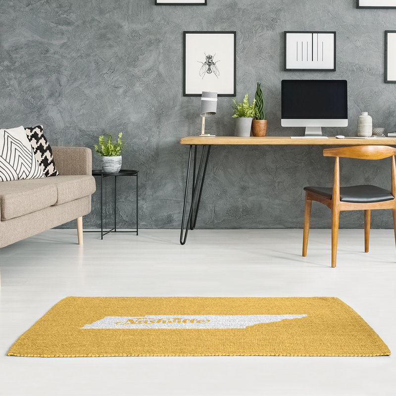 Tapis jaune tennessee Nashville, Rectangle 5 pi x 7 pi