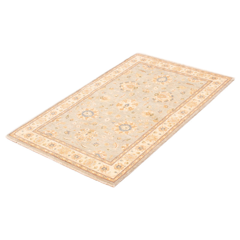 Tapis unique en laine noué à la main nouvel âge 4 pi x 6 pi 2 po Eleora