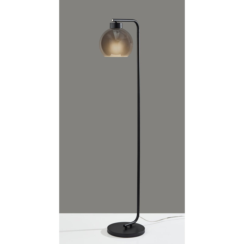 Atticus Floor Lamp, Matte Black, Black