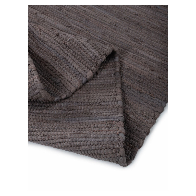 Chindi Uni Solid Colour Hand Crafted Hand Braided Grey Area Rug, Rectangle 70 x 140cm