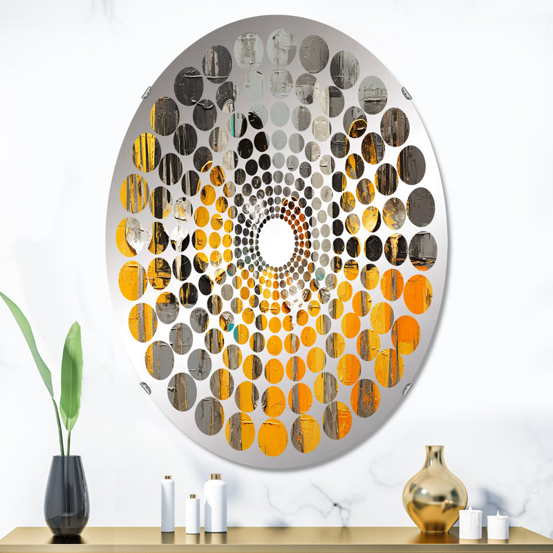 Simple Utensils IV - Miroir décoratif à pois radiaux | Ovale, 35,4 po x 23,6 po