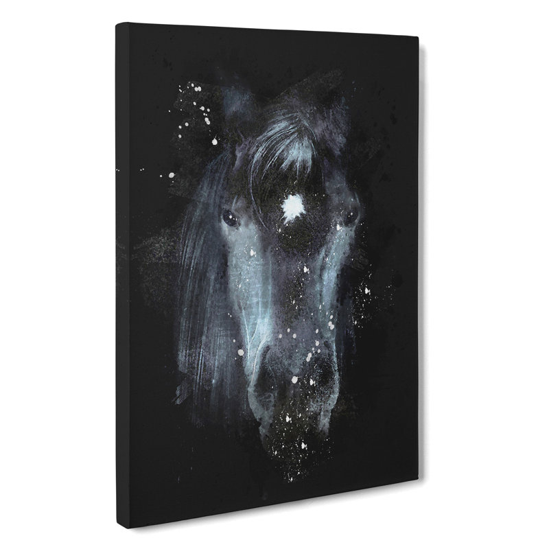 Black Horse in the Shadows - Wrapped Canvas, 60cm H x 40cm W x 3cm D