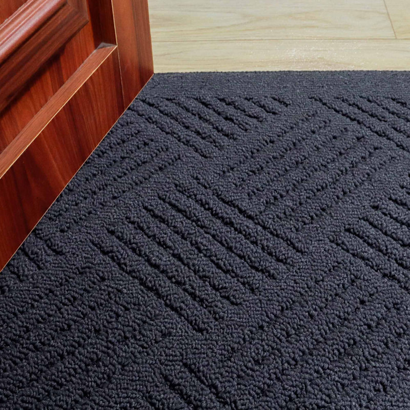 Tapis de porte d'extérieur antidérapant Erix, Gris foncé, L 32 po x L 48 po