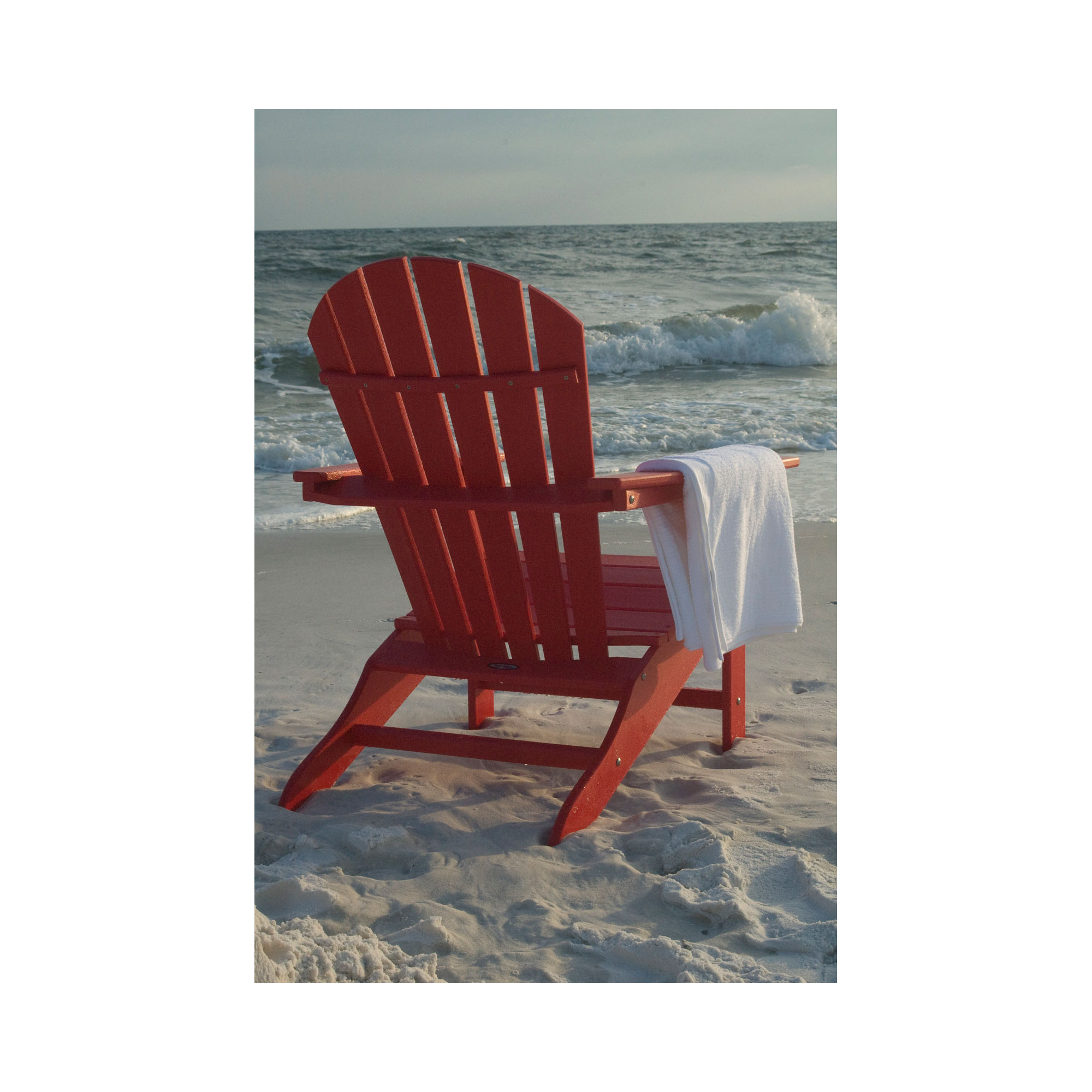 POLYWOOD South Beach Outdoor Adirondack Chair, Sunset Red