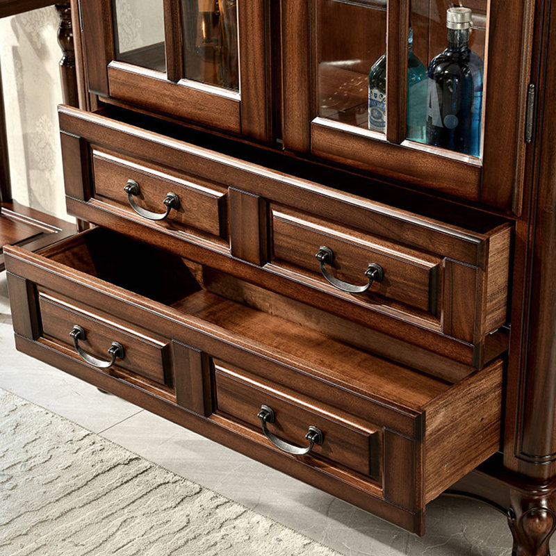 Nut-brown Solid Wood+Glass Display Cases
