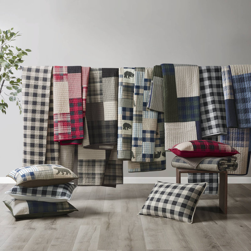 Woolrich Sunset Oversized Cotton Quilt Mini Set, Blue, Daybed Quilt + 1 Standard Shams